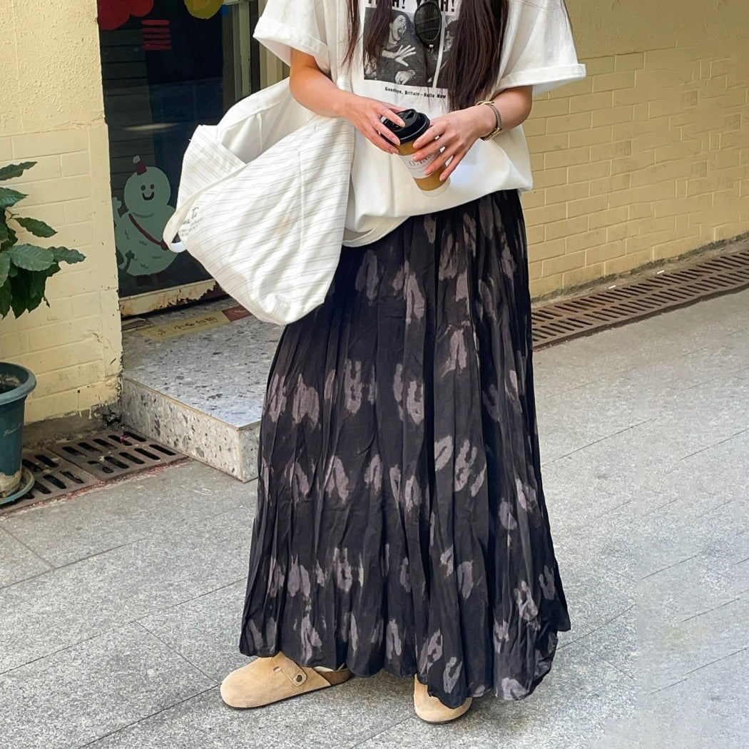 期間限定⭐️60%OFF【ボトムス】体型カバー ハイウエスト プリーツ Aラインスカート 春新作 フレア ロング丈【SHシリーズ】