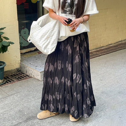 期間限定⭐️60%OFF【ボトムス】体型カバー ハイウエスト プリーツ Aラインスカート 春新作 フレア ロング丈【SHシリーズ】