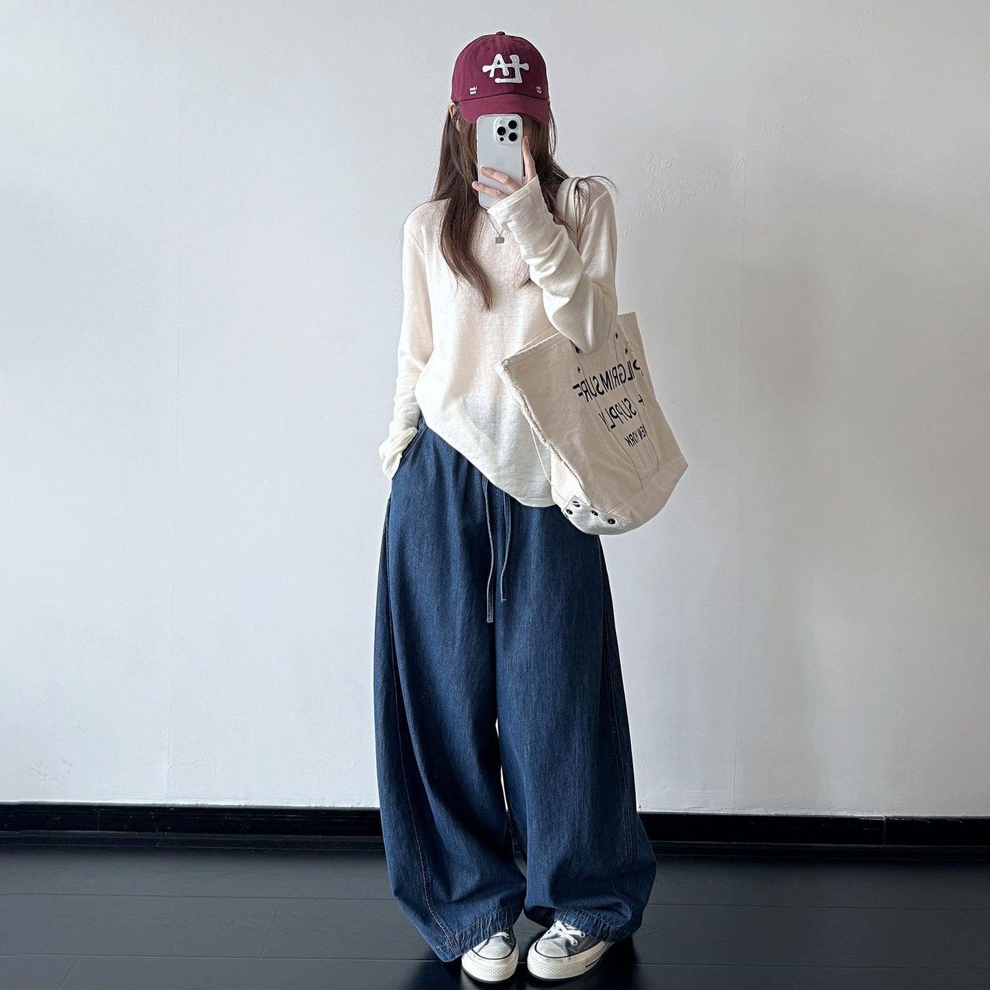 【トップス】ウールクルーネックトップス レディース サイドシームレス 長袖 ミニマルデザイン Ｔシャツ【FCシリーズ】
