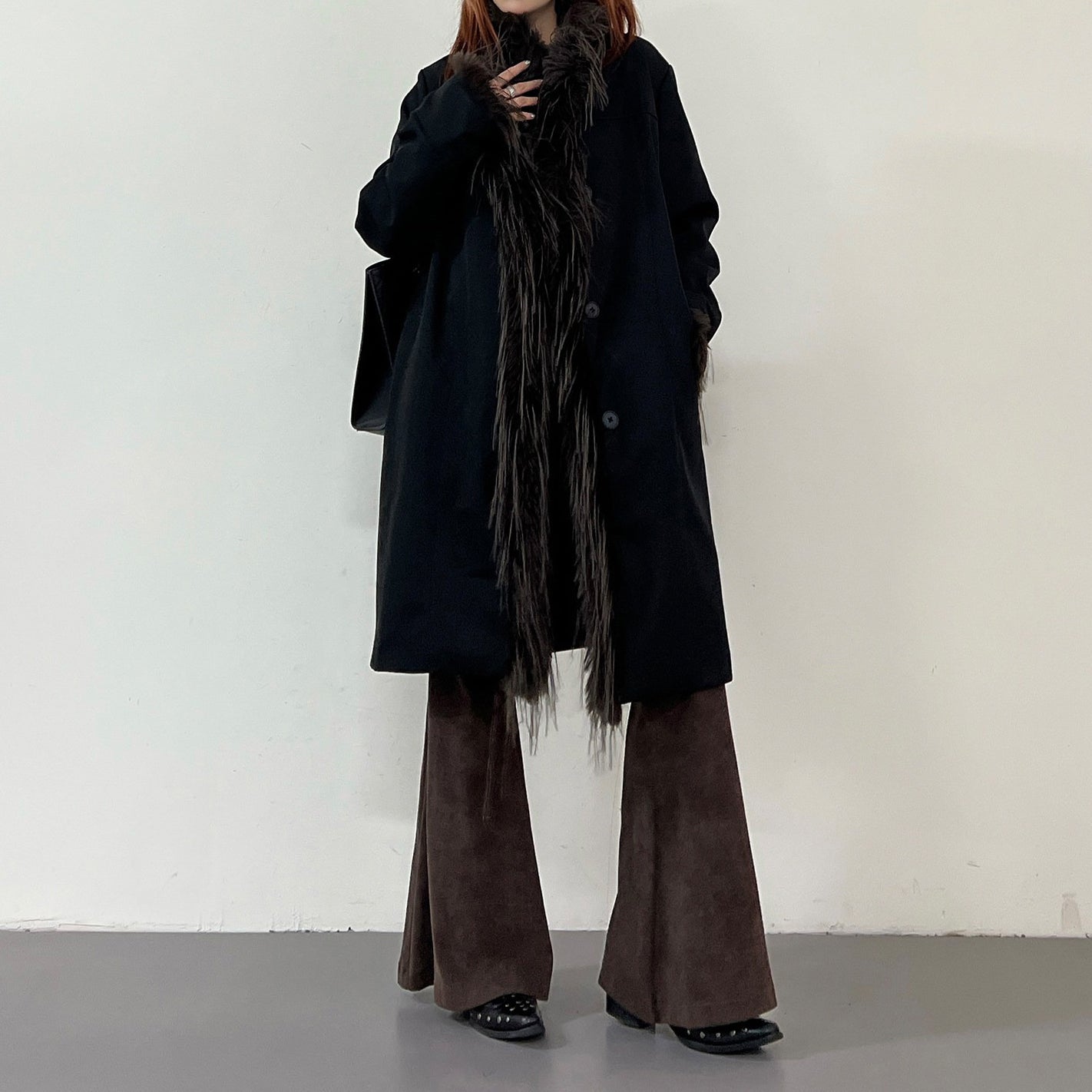 【アウター】新作 デザイン感 細見え ミディアム丈 綿入れコート  フリンジ パーカー中綿ジャケット【FCシリーズ】【15～20日内発送】