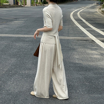 【ボトムス】ウール ゆったり細見えニットワイドパンツ レディース リラックス感たっぷり ロングパンツ【JZシリーズ】