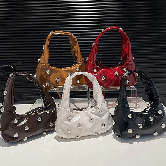【バッグ】ビジュー付き デザイン性 トレンド ショルダー ワンショルダーバッグ 【AHシリーズ】