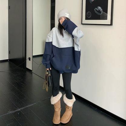 【トップス】切り替え 春 秋 冬 裏起毛 フード付き パーカー 【FCシリーズ】