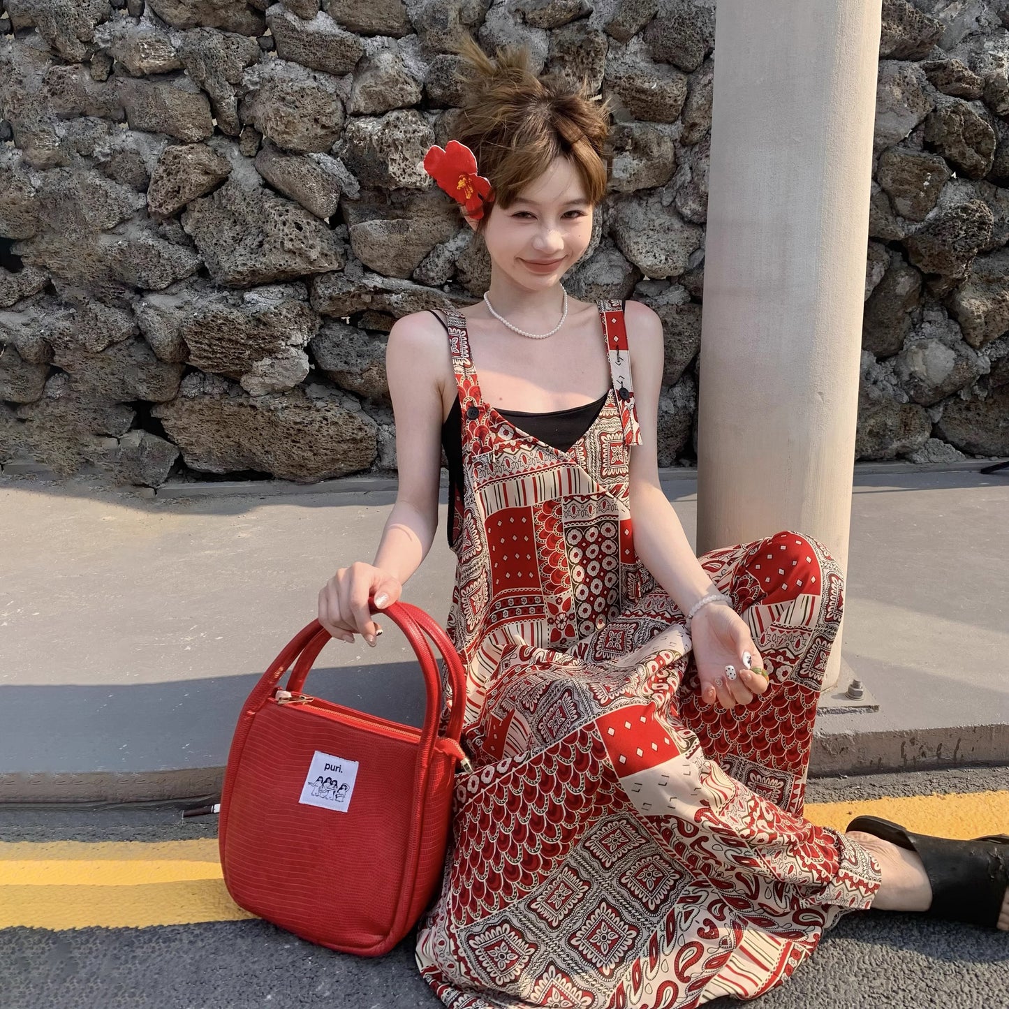 【ボトムス】夏新作 リラックス感たっぷり オーバーサイズサロペット ゆったりオールインワン【SHシリーズ】
