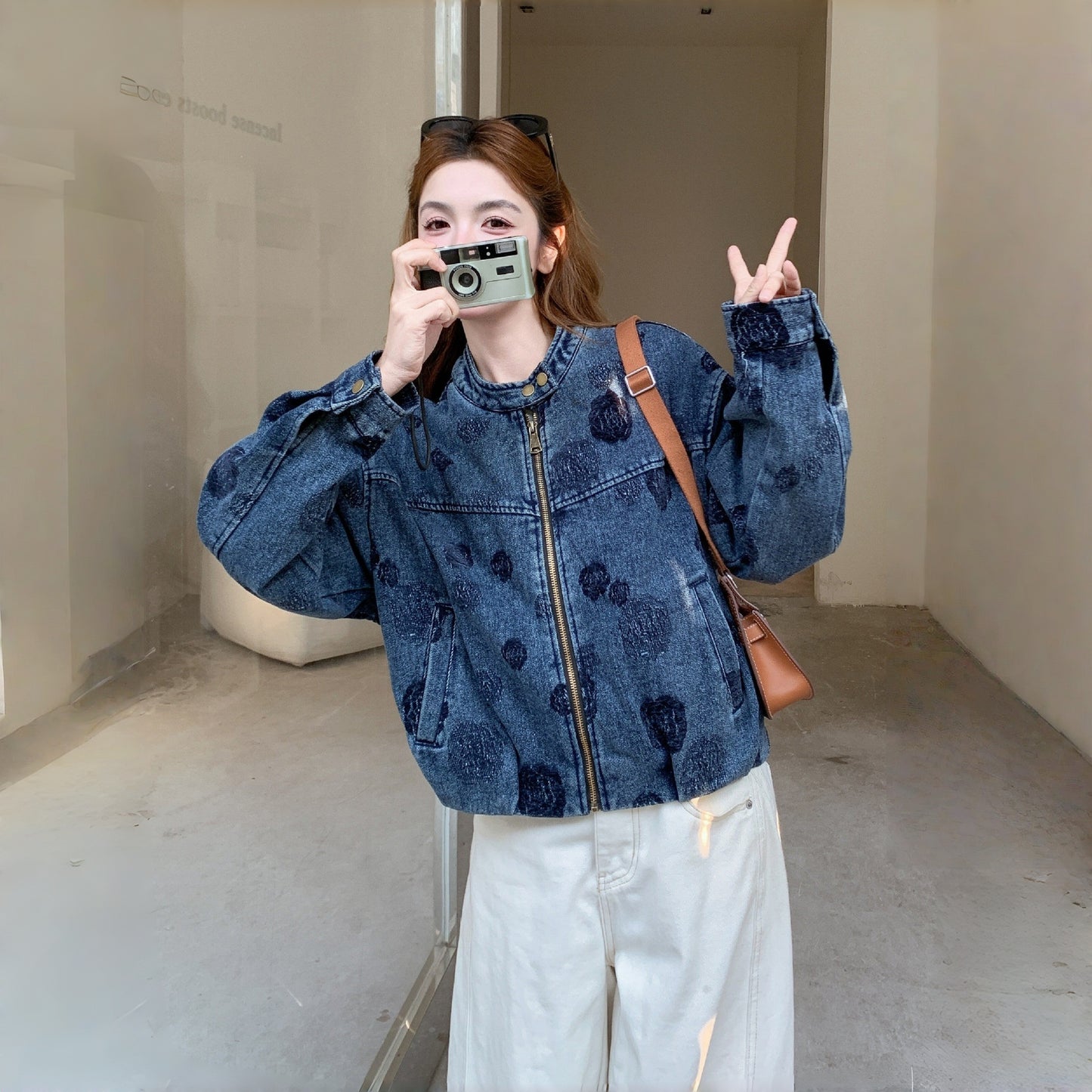 【アウター】アメリカンスタイル プリント 着痩せ カジュアル ジャケット【SHシリーズ】