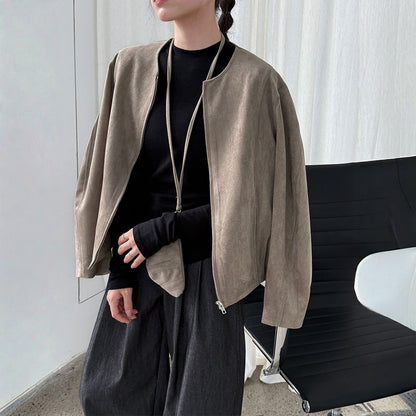 【アウター】春 秋 冬 スエード調 エレガント ジャケット 【JZシリーズ】