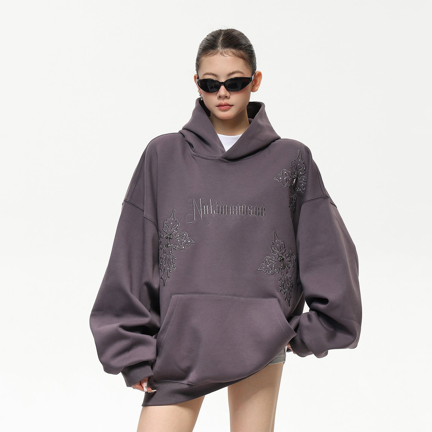 【トップス】✨刺繍デザイン フーディー ストリート風 オーバーサイズ スウェット レディース パーカー【FCシリーズ】