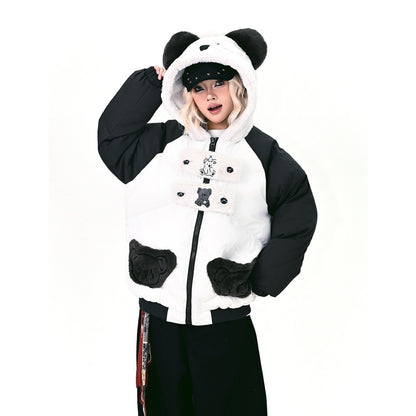 【アウター】韓国風 ゆったり 動物耳 目立つ 売れ筋  フード付き 綿入れコート【FCシリーズ】