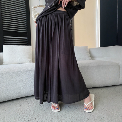 【セットアップ】ルーズでリラックス感 ドルマンスリーブ ニットトップス + ウエストゴム ハイウエストスカート 2点上下セット【JZシリーズ】