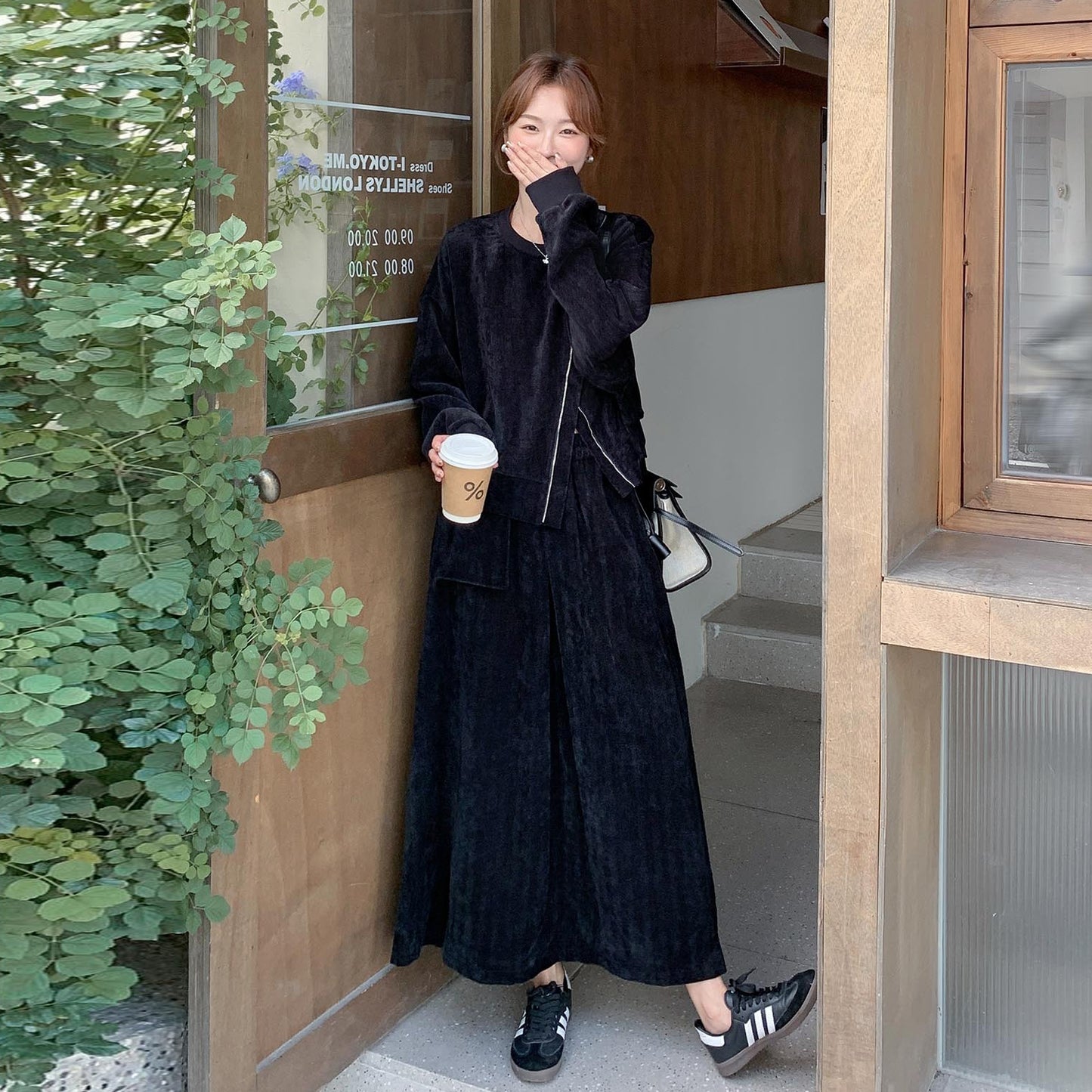 【セットアップ】秋新作 コーデュロイ 長袖トップス＋スカート 上下セット レディース レトロ 細見え【JZシリーズ】