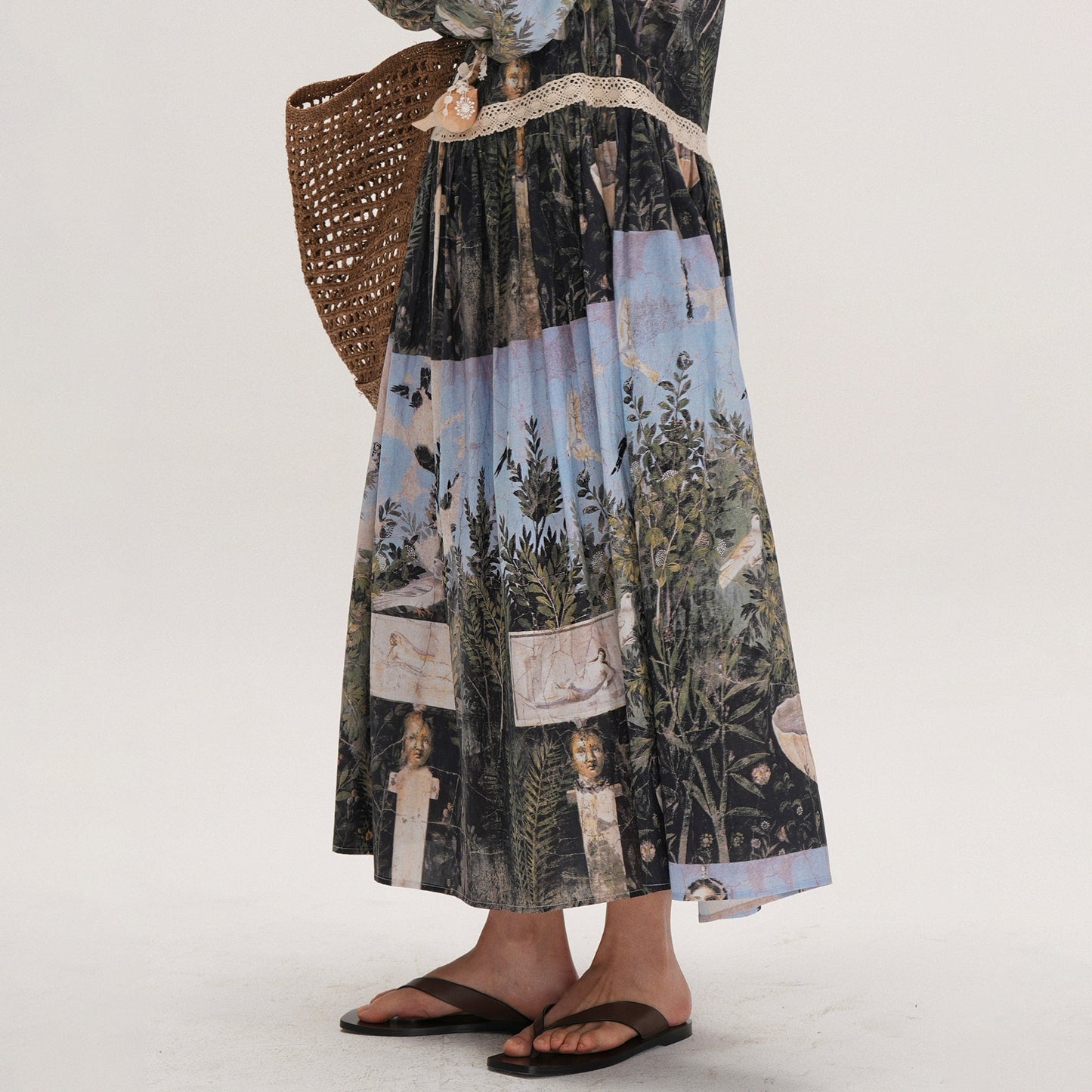 【ワンピース】レディース ワンピース 長袖 切り替えデザイン 大きめシルエット 体型カバー 上品 カジュアル 春夏【SHシリーズ】【15～20日内発送】