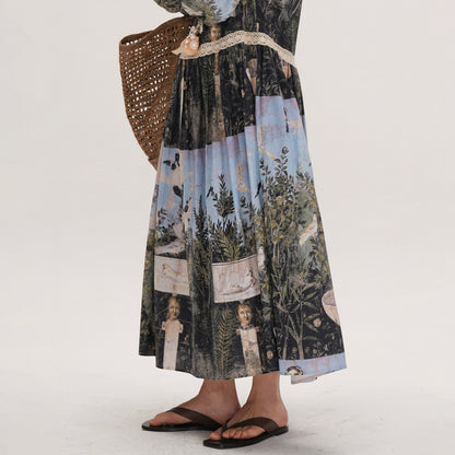 【ワンピース】レディース ワンピース 長袖 切り替えデザイン 大きめシルエット 体型カバー 上品 カジュアル 春夏【SHシリーズ】【15～20日内発送】