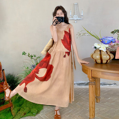 🔥爆売れ中【ワンピース】夏 リゾート風 ゆったりシルエット ノースリーブワンピース【SHシリーズ】