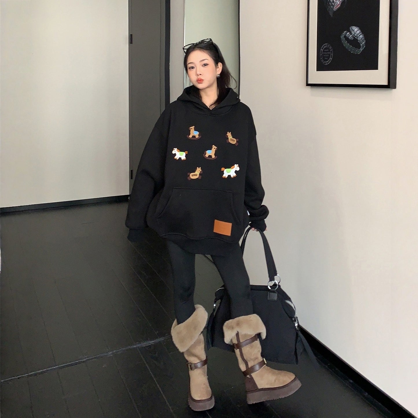 【トップス】 裏起毛 ポニー ポニー フード付き 春 秋 冬 フード付き パーカー 【FCシリーズ】