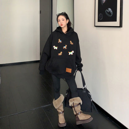 【トップス】 裏起毛 ポニー ポニー フード付き 春 秋 冬 フード付き パーカー 【FCシリーズ】