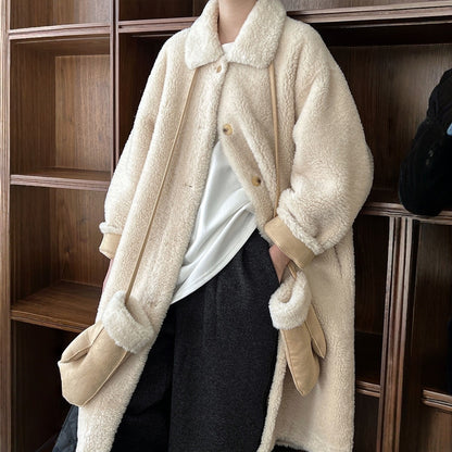 【アウター】春 秋 冬 ボア 手袋付き ムートン風 テーラードカラー コート 【JZシリーズ】