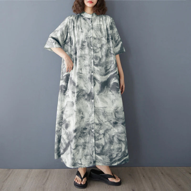 期間限定⭐️60%OFF【ワンピース】ゆったり ショールカラー ロングシャツドレス ボタンディテール 体型カバー 大きいサイズ レディース 半袖ワンピース
【SHシリーズ】