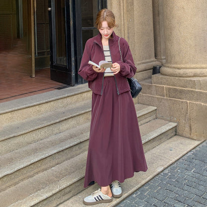 2点セット！【ワンピース】ワーク風 レディース トレンド 高見え OOTDコーデ スカート付き 上下セット 若見えカジュアル【JZシリーズ】