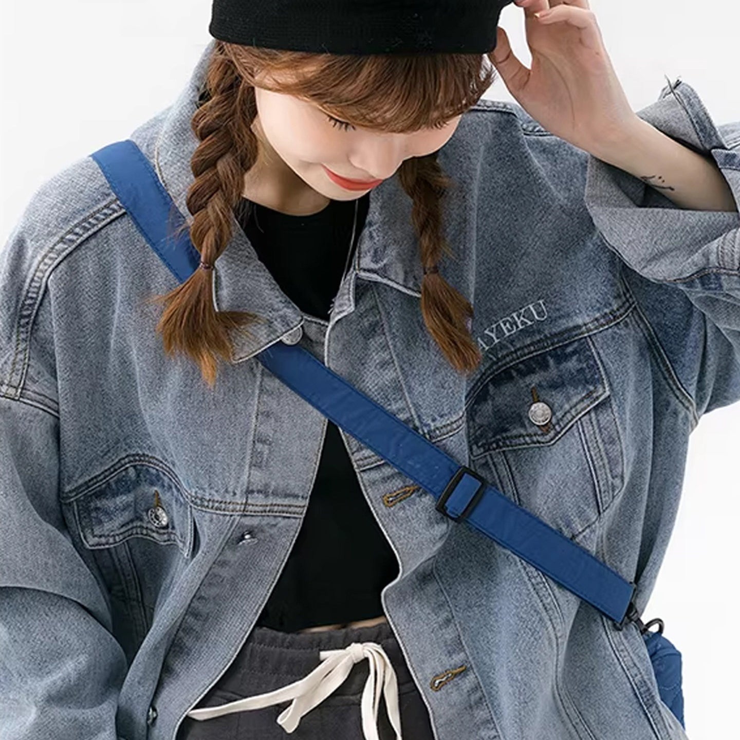 【アウター】アメリカンレトロ ワーク風 デニム 男女兼用 ジャケット レディース ゆったり 英字プリント カジュアル 2026春新作 【FCシリーズ】