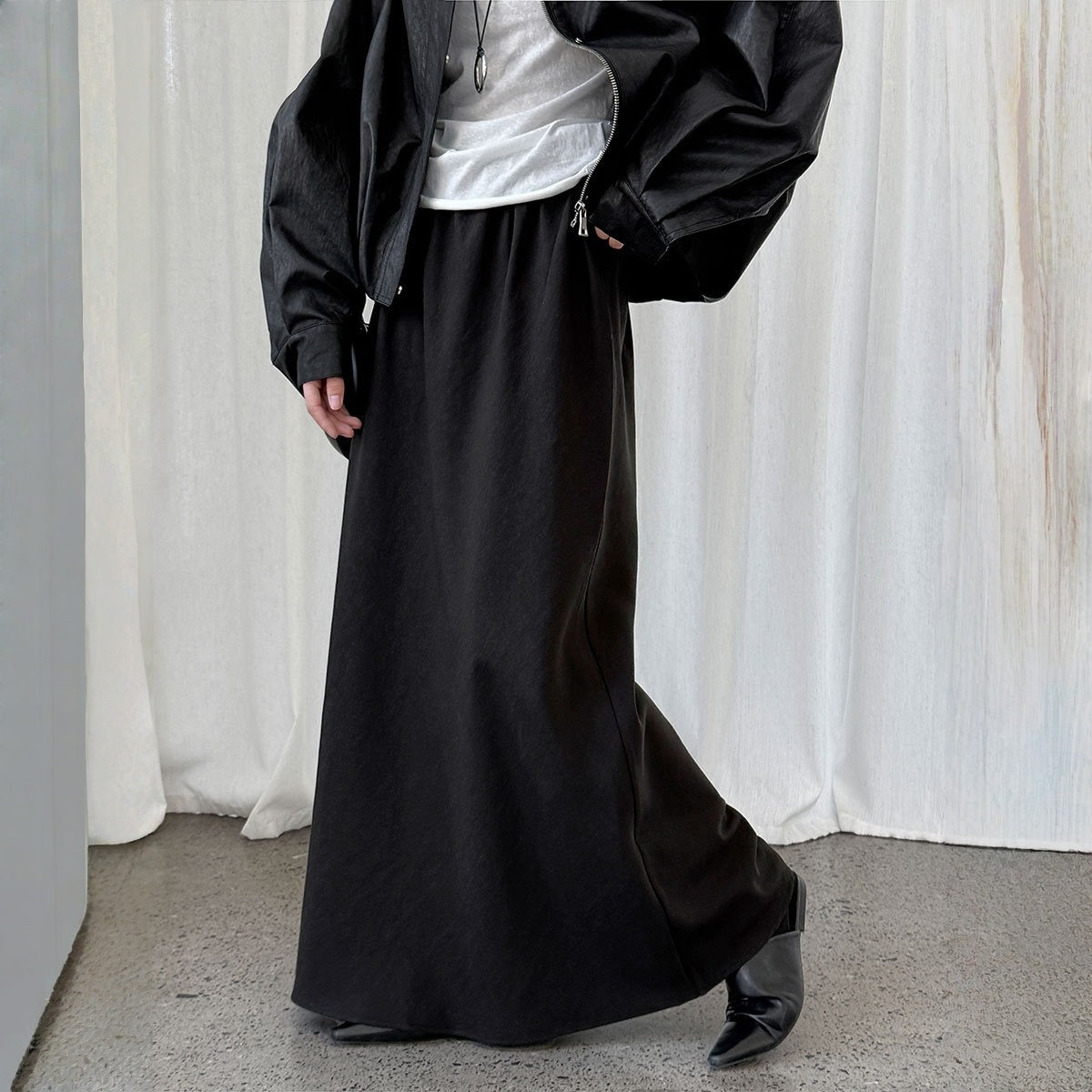 【ボトムス】春 秋 冬 ストレート 万能 細見え ハイウエスト スカート 【JZシリーズ】