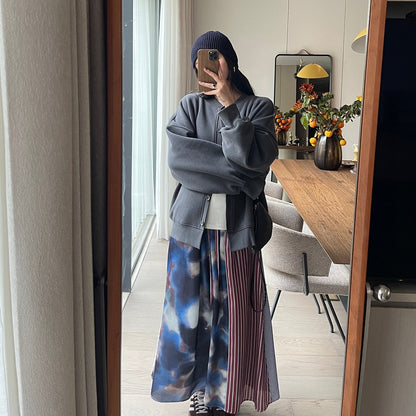 【ボトムス】春 秋 夏 冬 切り替え 花柄 スカート 【SHシリーズ】