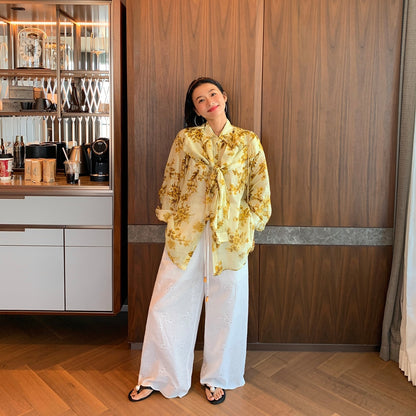 【トップス】春 秋 夏 ラミー ゆったり 長袖 シャツ 【SHシリーズ】