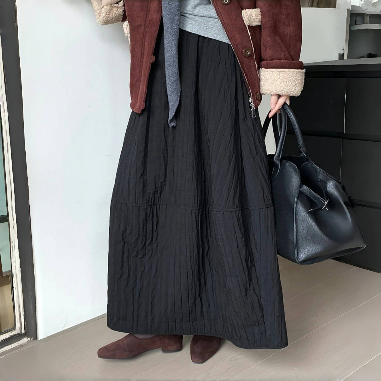 【24AW】【ボトムス】切り替え 着痩せ効果 パフ スカート 【JZシリーズ】