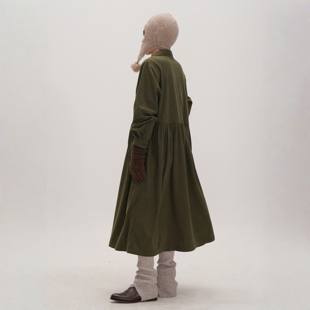 【ワンピース】春 秋 冬 レトロ 上品 通勤スタイル ウエストマーク 長袖 ワンピース 【JZシリーズ】