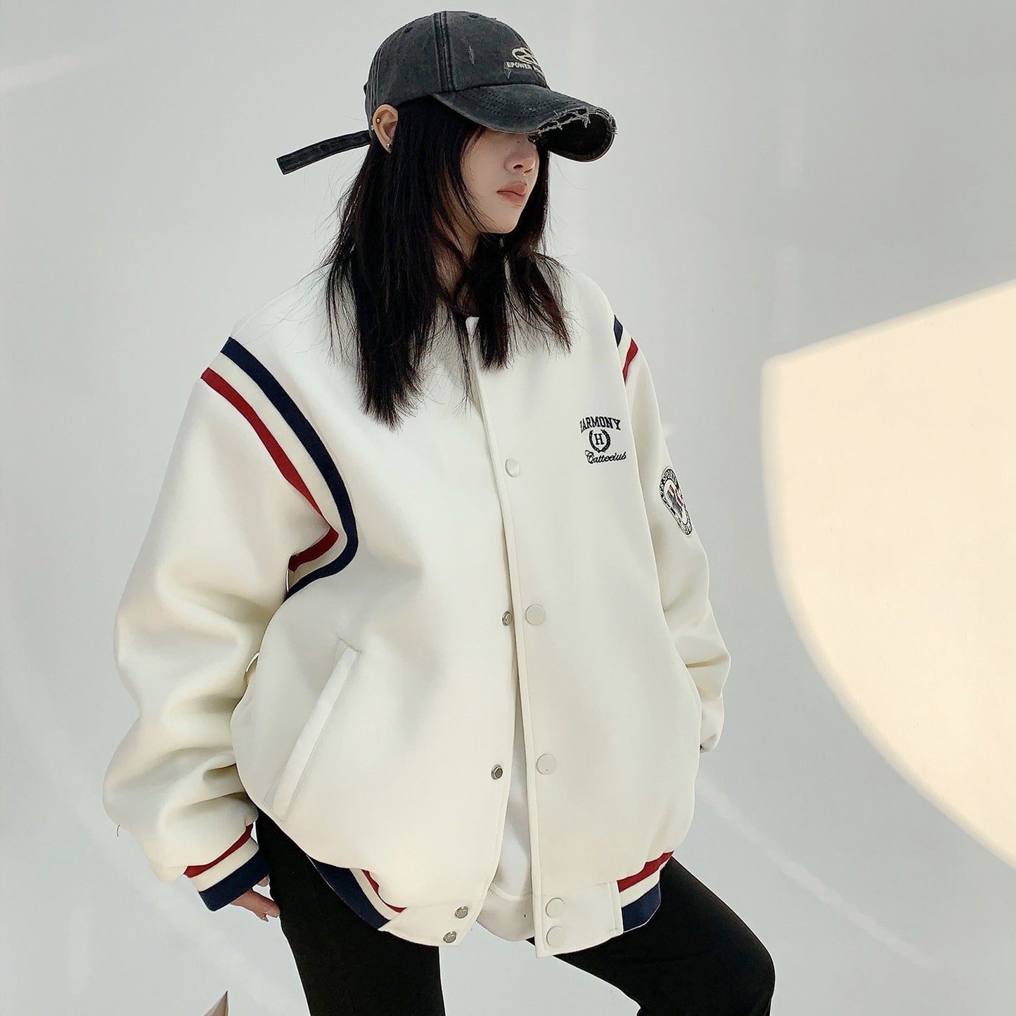 【10～20日内発送】【アウター】切り替え 刺繍 春秋 ジャケット 【FCシリーズ】