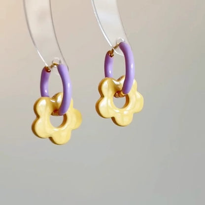 【🎁 B2G1｜先行スタート！】【グッズ】S925シルバー×ドーパミンカラー フラワーピアス｜可愛く甘く華やかに咲く花モチーフ