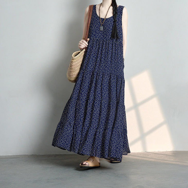 【ワンピース】花柄ラミーワンピース レディース 夏 ノースリーブ ロング丈 ゆったり ナチュラル風【SHシリーズ】