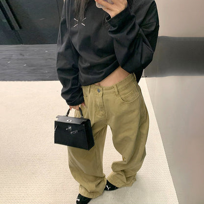 【ボトムス】アメリカンヴィンテージ ルーズシルエット ストレートパンツ レディース【FCシリーズ】