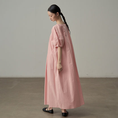 【ワンピース】フレンチガーリー 半袖 パフスリーブワンピース ゆったりシルエットで体型カバー◎ 夏のバカンスに最適【JZシリーズ】