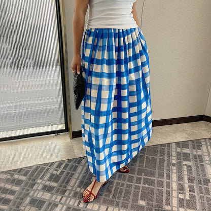 【ボトムス】韓国風 スリム見え 上品な雰囲気 ハイウエストミモレ丈フレアスカート 夏新作 ゆったりシルエット 【SHシリーズ】