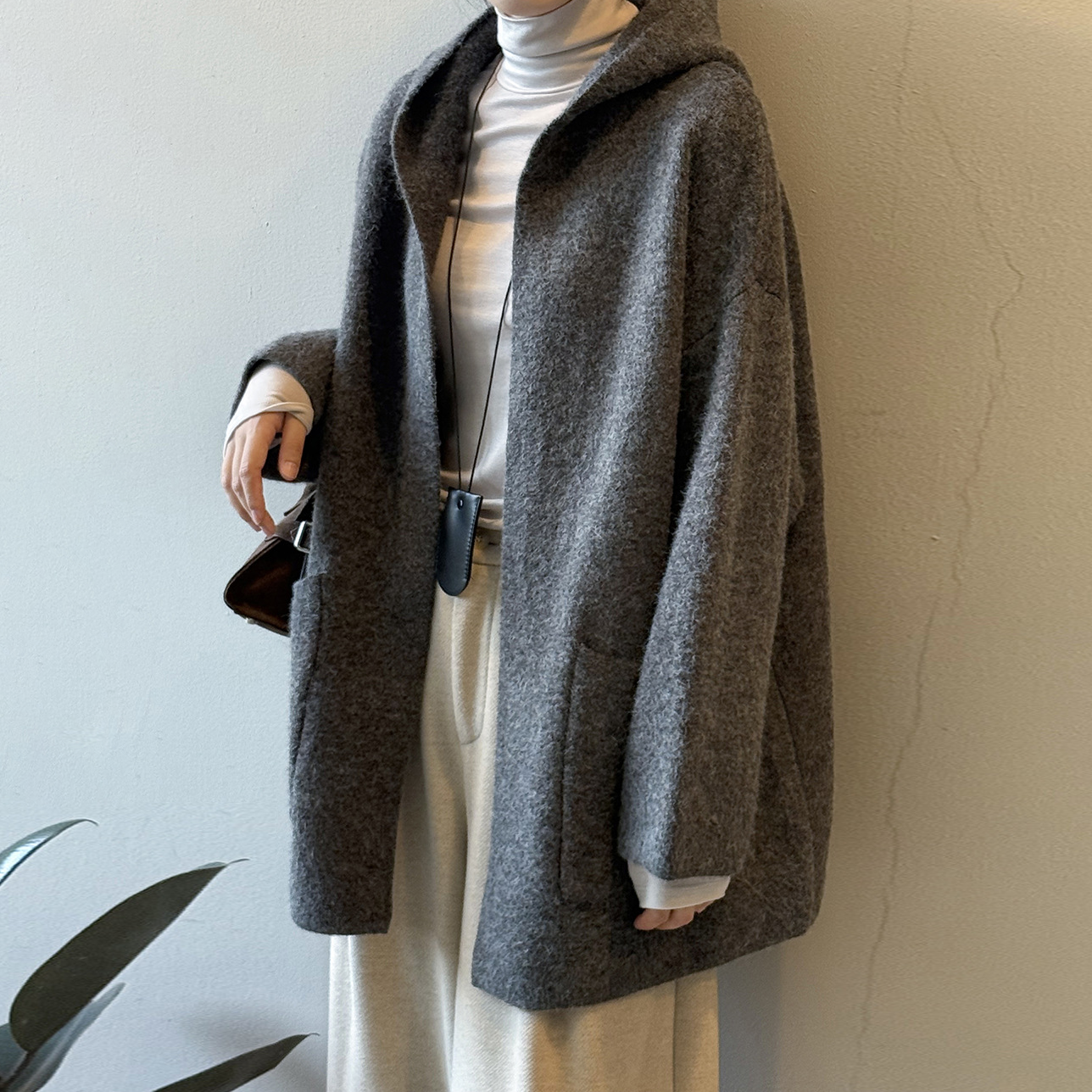 5カラー【アウター】秋冬新作 フード付き ニットカーディガン レディース ゆったり 高見え ルーズ【JZシリーズ】