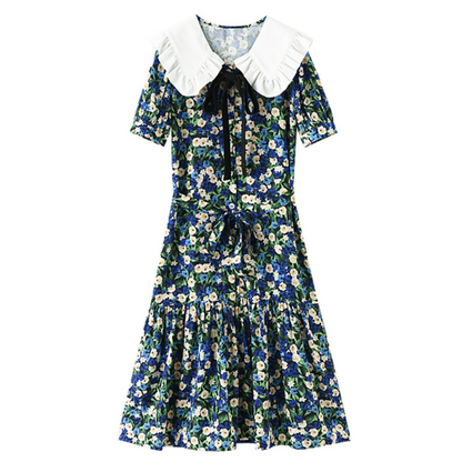 【ワンピース】夏 襟付き ウエストマーク フェミニンコーデ 半袖 ワンピース 【SHシリーズ】