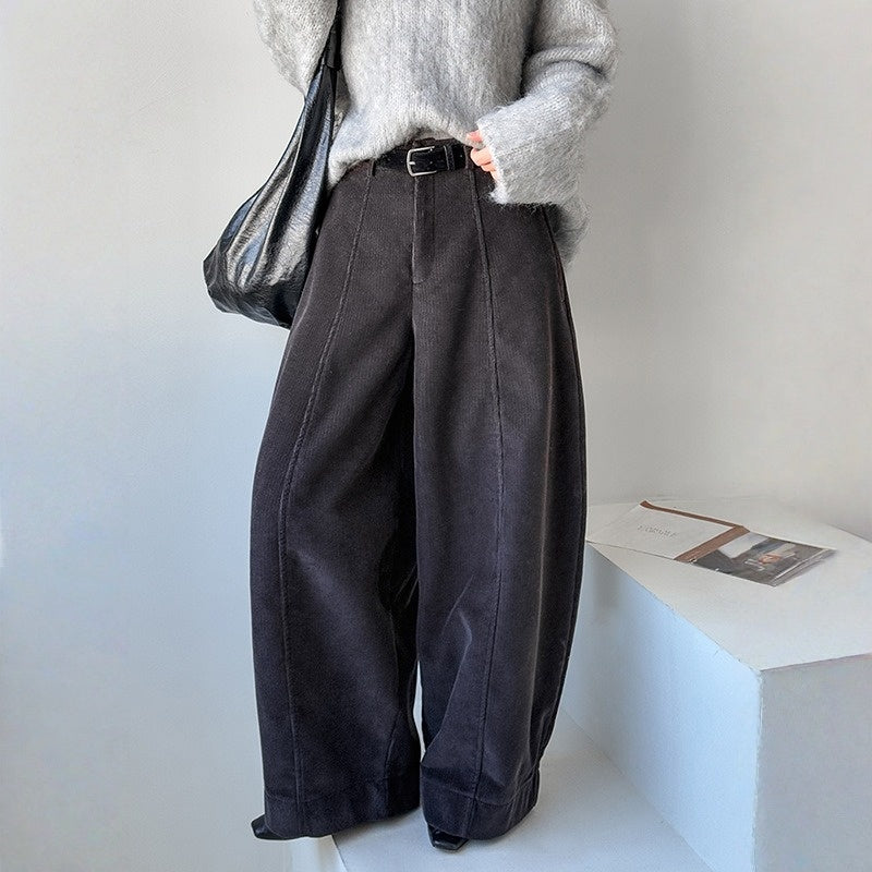 【ボトムス】コーデュロイ 上品見え トレンド感 ゆったり パンツ 【JZシリーズ】