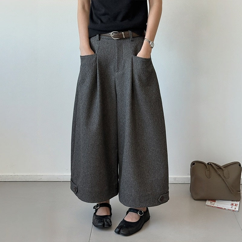 【ボトムス】タック入り Aライン  ワイドスラックス  パンツ 【JZシリーズ】