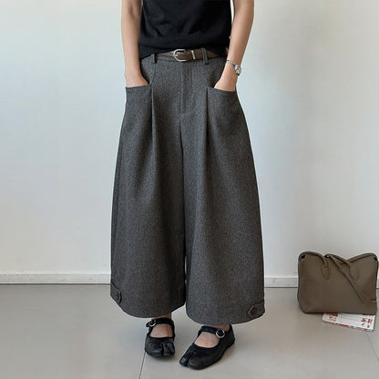 【ボトムス】タック入り Aライン  ワイドスラックス  パンツ 【JZシリーズ】