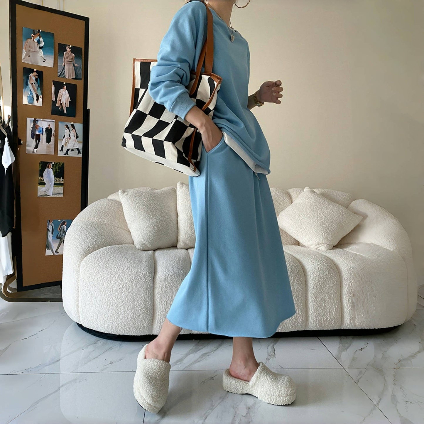 【セットアップ】カジュアル ゆったり 春秋冬 パーカー+スカート 上下セット 【SNシリーズ】