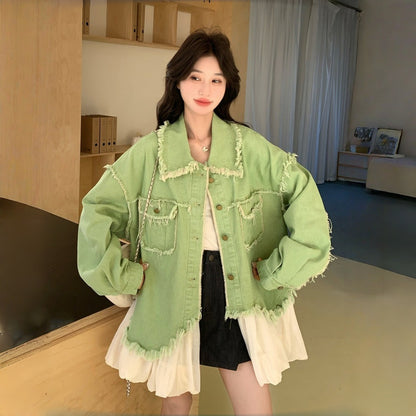 【アウター】上品 合わせやすい チュール ミックス ファッション ジャケット【JZシリーズ】