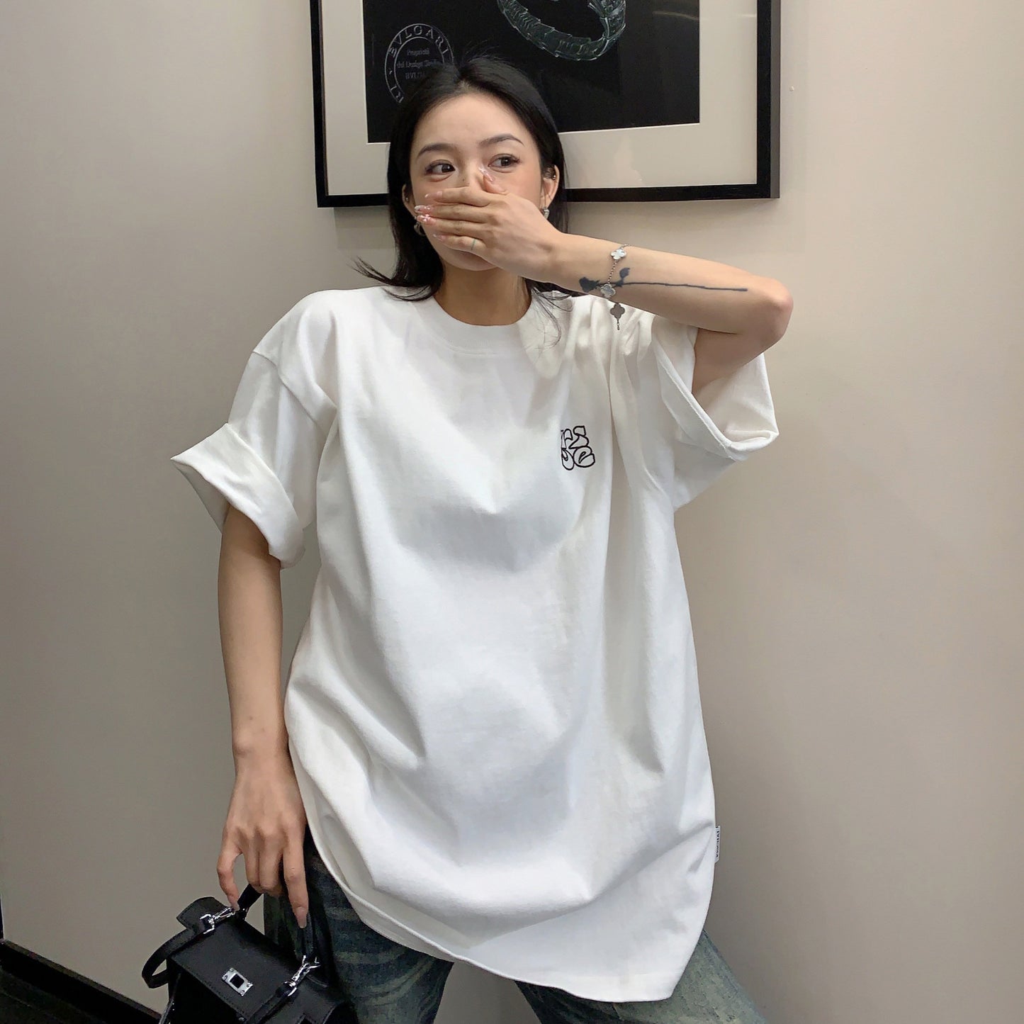 【トップス】Tシャツ レディース 夏 半袖 コットン ゆったり オーバーサイズ クルーネック 人気 リラックスコーデ【FCシリーズ】