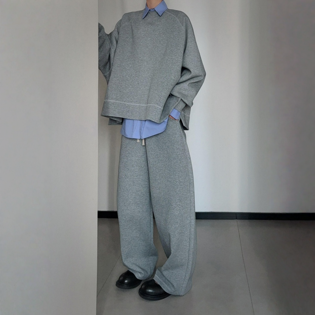 【セットアップ】スポーツ プルオーバー + ロングワイドパンツ 2点上下セット 【JZシリーズ】