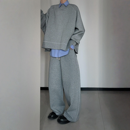 【セットアップ】スポーツ プルオーバー + ロングワイドパンツ 2点上下セット 【JZシリーズ】