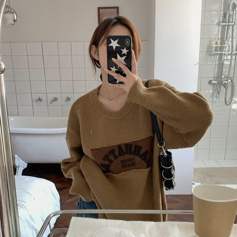 【トップス】ヴィンテージ感✨ ゆるニットセーター レディース 秋冬 ふんわり厚手 ゆったりシルエット【JZシリーズ】