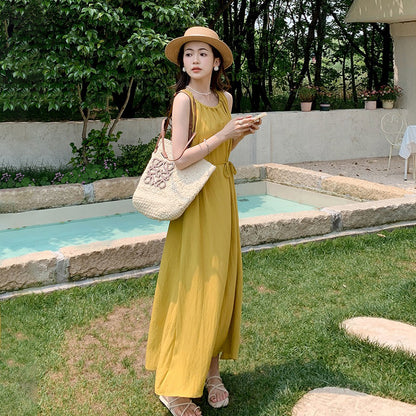 【ワンピース】夏 フレンチエレガンス  ビーチドレス ノースリーブワンピース