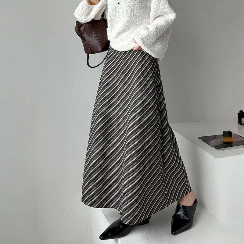 【ボトムス】春 秋 冬 ストライプ 上品 スカート 【JZシリーズ】