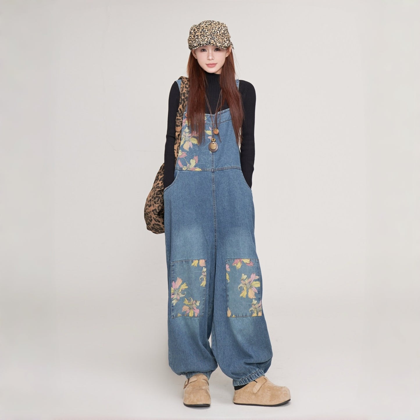 【ボトムス】カジュアル 花柄 合わせやすい 海外トレンド オールインワン 【SHシリーズ】