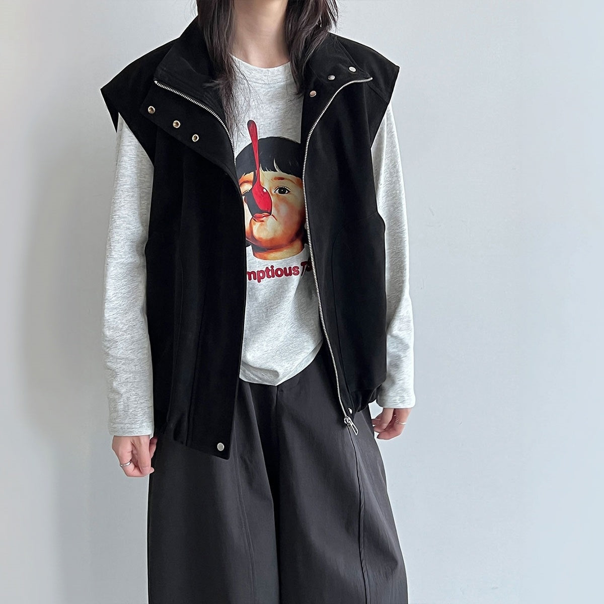 【トップス】クルーネック プリント 着回しやすい 長袖 Ｔシャツ 【JZシリーズ】