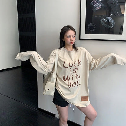 【トップス】初秋 ゆるシルエット ロゴ 長袖Tシャツ 【FCシリーズ】